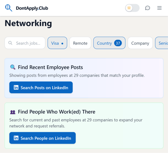 Network, Don't Just Apply